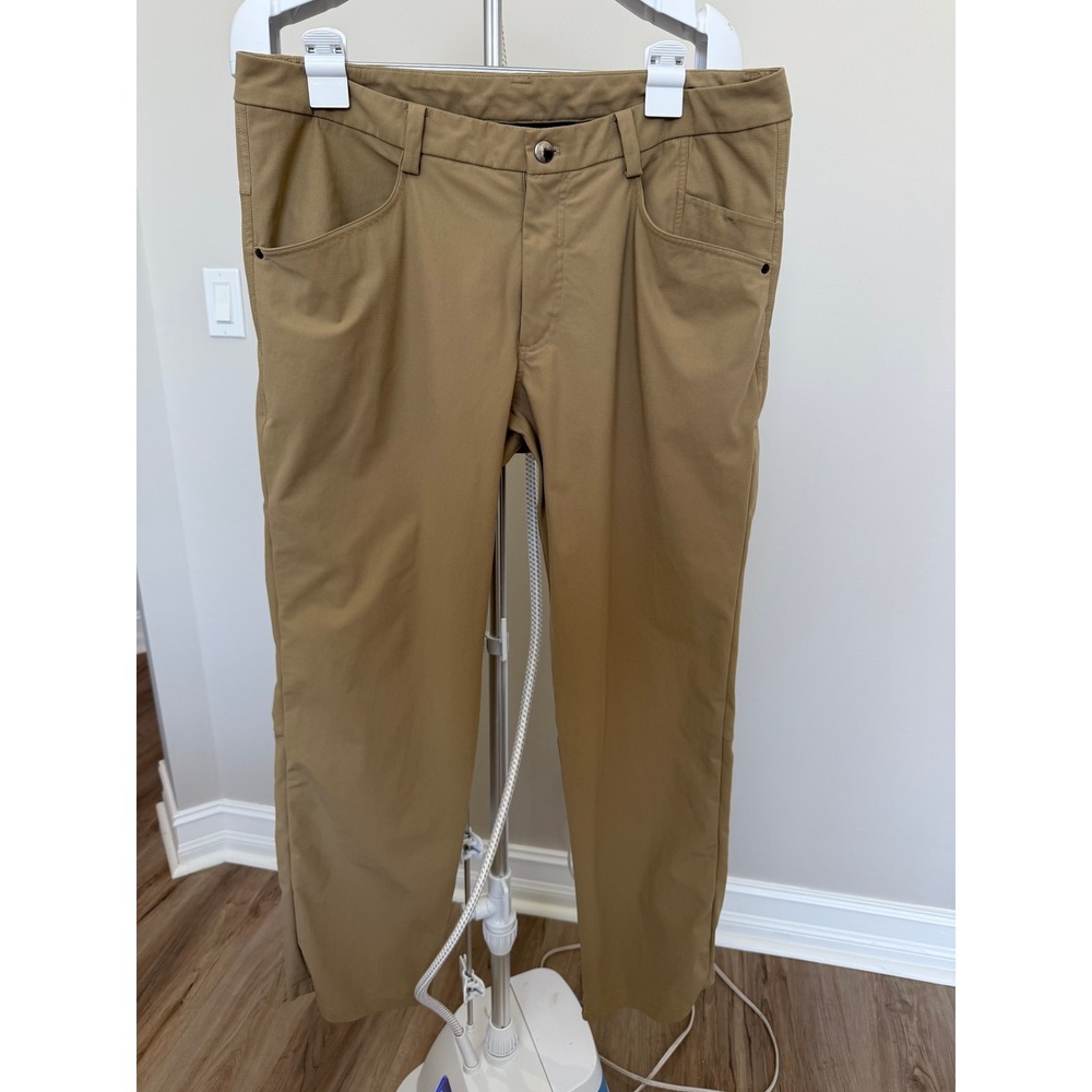 Lululemon Commission Pant Mens 34 Tan Khaki Technical Stretch ABC Classic Chino